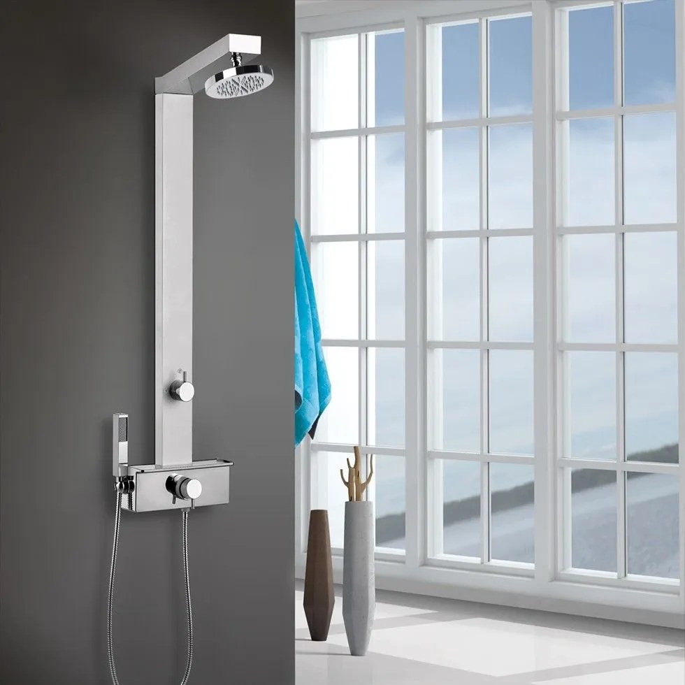 Dolce Vita Gemma Plus Chrome Στήλη Nτους Θερμομικτική 2 εξόδων Από Μασίφ Αλουμίνιο, 123 εκ.
