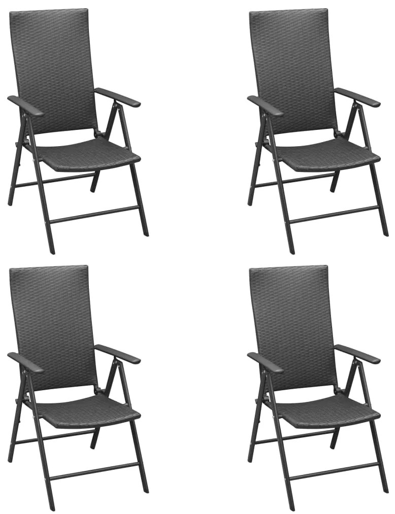 vidaXL Σετ Τραπεζαρίας Κήπου 5 Τεμαχίων Μαύρο