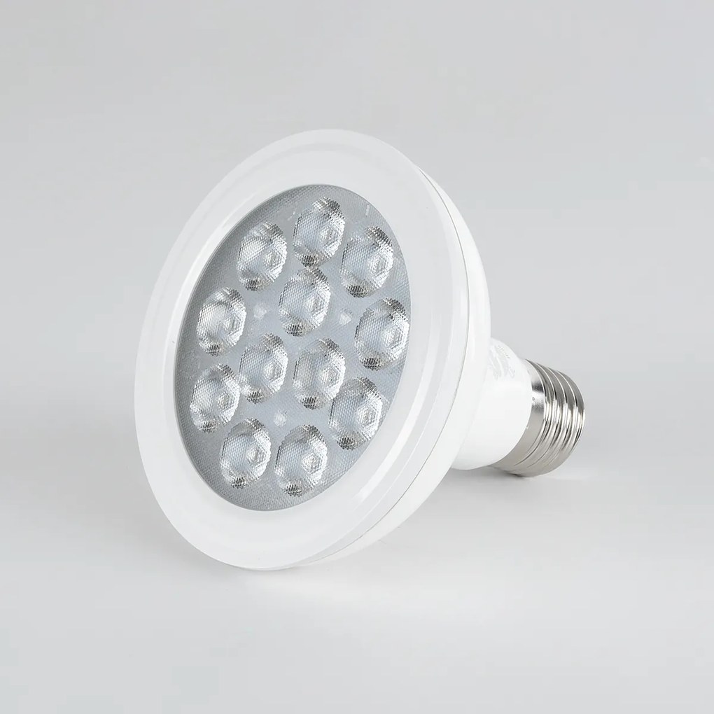 GloboStar 60090 Λάμπα LED E27 PAR30 Σποτ 12W 1200lm 36° AC 220-240V IP20 Φ9.5 x Υ9.5cm Ψυχρό Λευκό 6000K Dimmable - 3 Χρόνια Εγγύηση - 60090