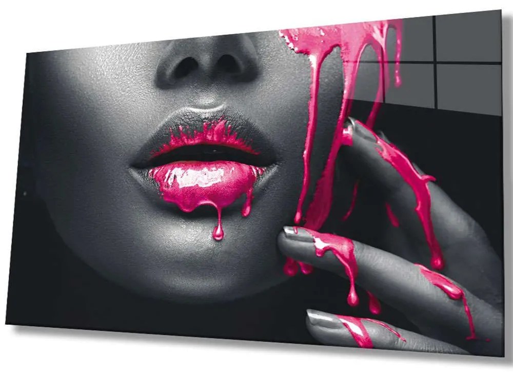 Πίνακας Γυάλινος 221JRS1688 72x46cm Multi-Pink Wallity Οριζόντιοι Glass