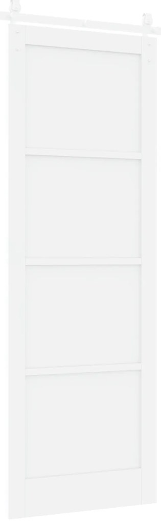vidaXL Συρόμενη Πόρτα με Σετ Εξαρτημάτων Λευκή 83x232 εκ. Στερεό Ξύλο Πεύκο