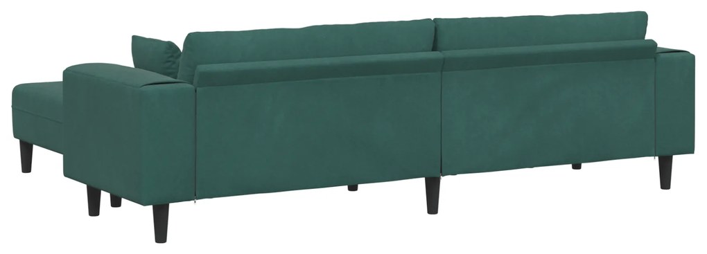 vidaXL Βελούδινος καναπές 3 pcs Σκούρο Πράσινο 208 εκ. Βελούδο
