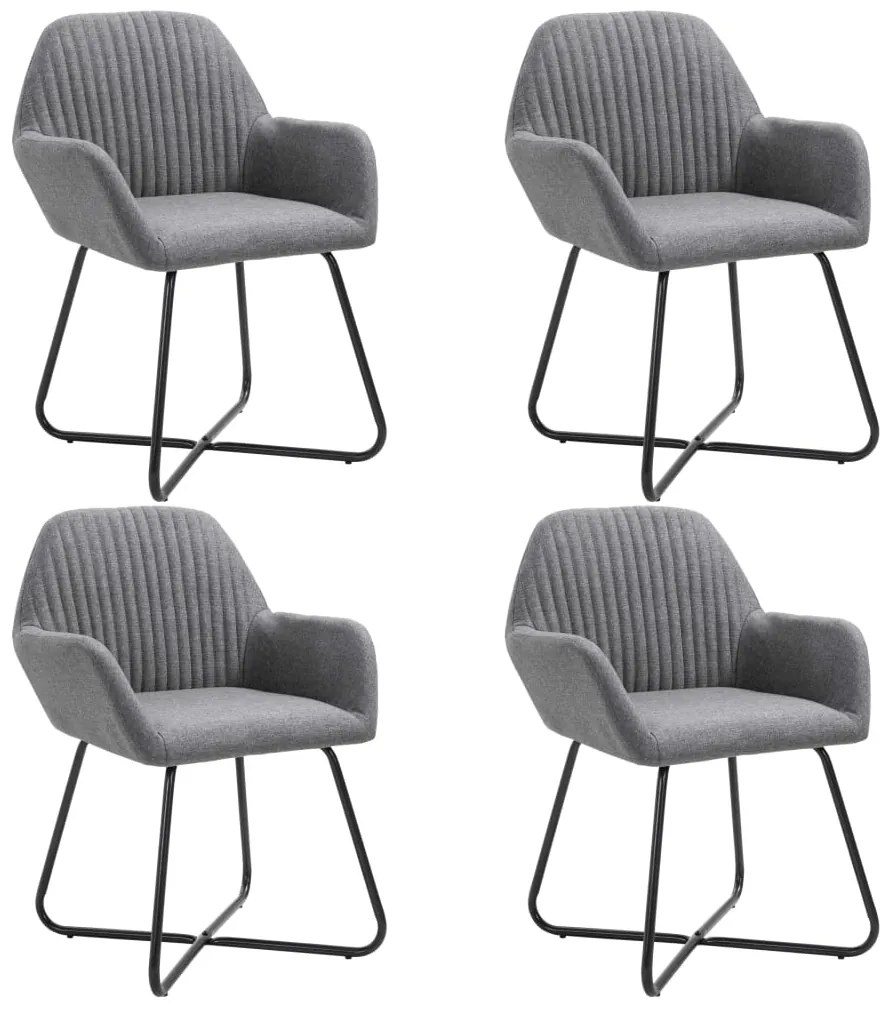 vidaXL Καρέκλες Τραπεζαρίας 4 τεμ. Σκούρο Γκρι Υφασμάτινες
