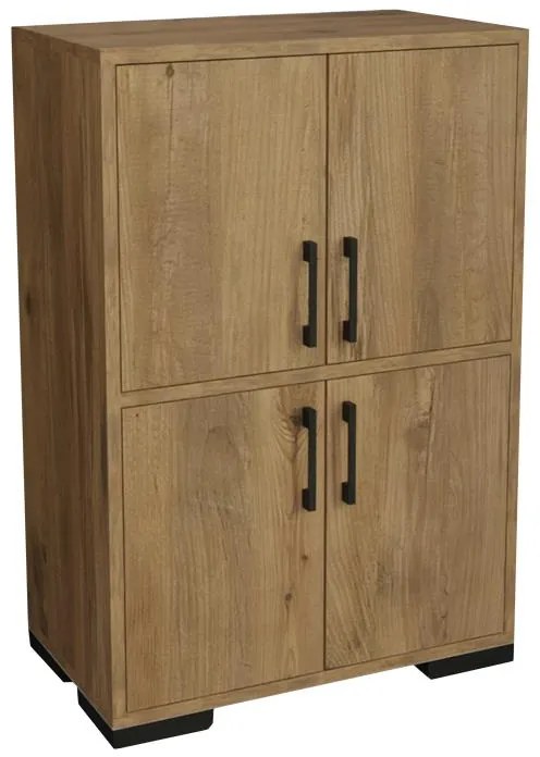 Ντουλάπι Jenny μελαμίνη σε φυσική απόχρωση και μαύρο μεταλλικό πόδι 60x35x90εκ 60x35x90 εκ.