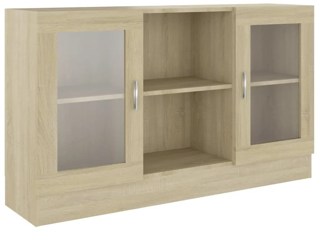 vidaXL Βιτρίνα Χρώμα Sonoma Δρυς 120 x 30,5 x 70 εκ. από Επεξ. Ξύλο