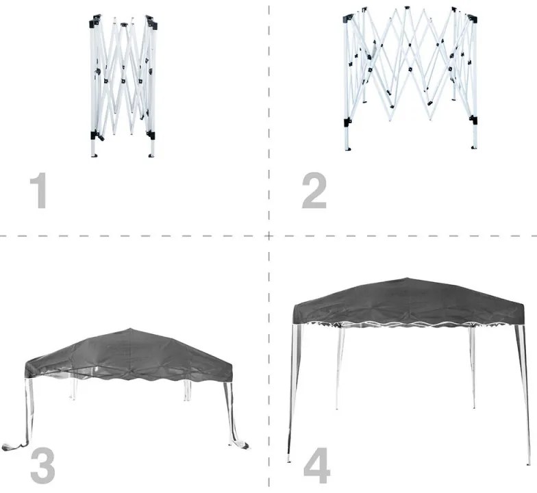 Σκηνή Muhler 1006077, 3x3 m, Πτυσσόμενη, Ατσάλινοι σωλήνες, Πράσινο