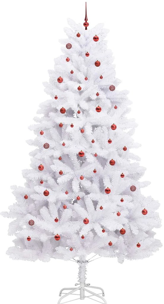 vidaXL Τεχνητό Χριστουγεννιάτικο Δέντρο με Άξονα με βάση Λευκό 300 cm
