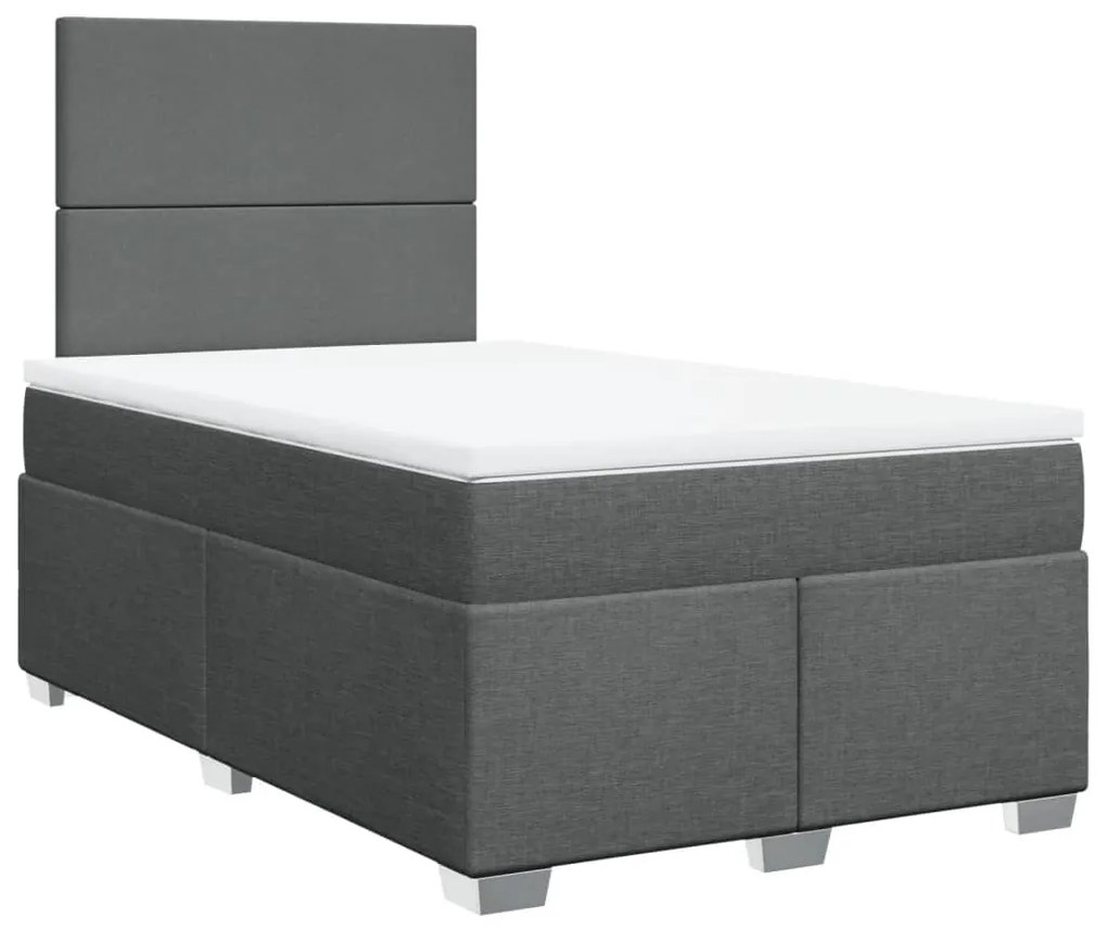 ΚΡΕΒΑΤΙ BOXSPRING ΜΕ ΣΤΡΩΜΑ ΣΚΟΥΡΟ ΓΚΡΙ 120X190 ΕΚ ΥΦΑΣΜΑΤΙΝΟ 3292721