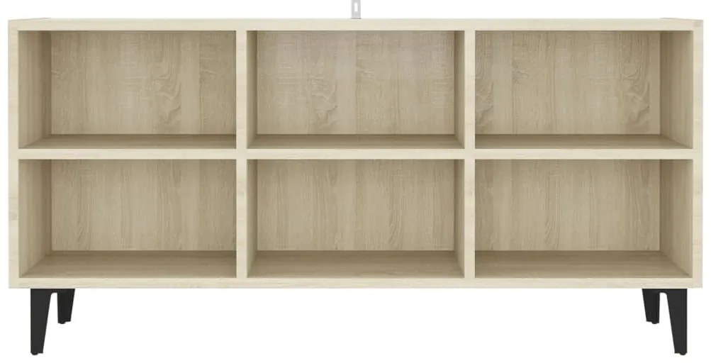 vidaXL Έπιπλο Τηλεόρασης Καπνιστή Δρυς 103,5x30x50 εκ Μεταλλικά Πόδια