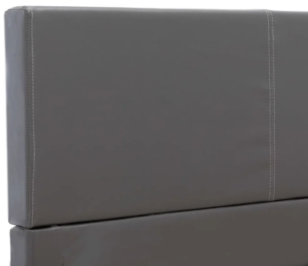 vidaXL Πλαίσιο Κρεβατιού Γκρι 140 x 200 εκ. από Συνθετικό Δέρμα