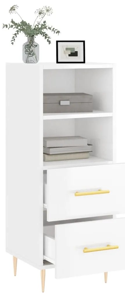 vidaXL Ντουλάπι Γυαλιστερό Λευκό 34,5x34x90 εκ. Επεξεργασμένο Ξύλο