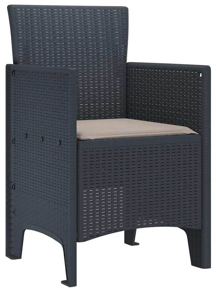 vidaXL Καρέκλα Κήπου 4 pcs Ανθρακί 53 x 49 x 85 εκ. PP