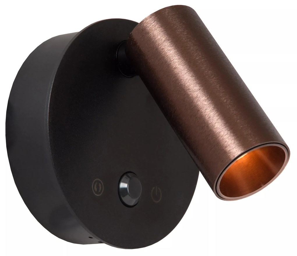 Φωτιστικό Επίτοιχο Lucide 29934-02-96 TONI Καφετί (Coffee)|Μαύρο Ματ (Black Mat) 2700 K