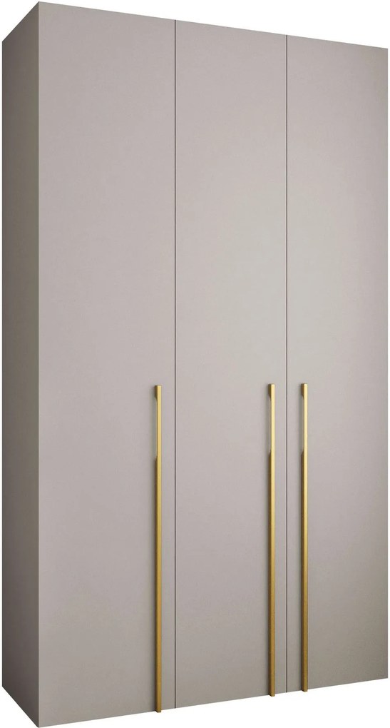 Ντουλάπα Como III 140 Τρίφυλλη-Cashmere - Χρυσό