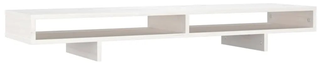 vidaXL Βάση Οθόνης Λευκή 100x27x14 εκ. από Μασίφ Ξύλο Πεύκου