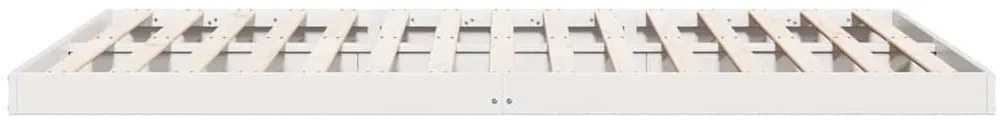 vidaXL Κρεβάτι δαπέδου Λευκό 213.5 x 104 x 9 εκ. Στερεά ξυλεία πεύκου