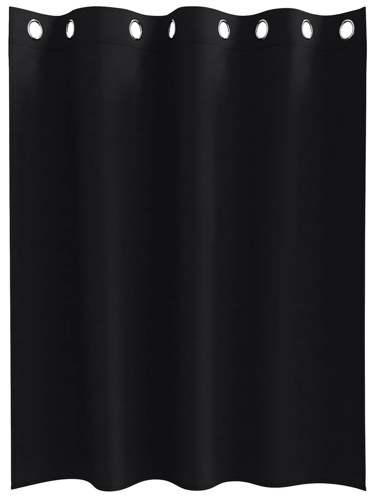 vidaXL Κουρτίνες με κουρτίνες 2 pcs Μαύρο 140 x 140 cm Πολυεστέρας