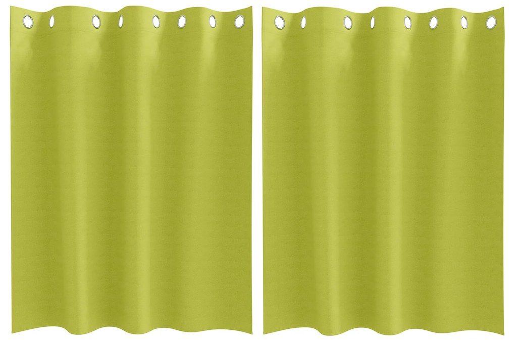 vidaXL Κουρτίνες με κουρτίνες 2 pcs Λαχανί 140 x 140 cm Πολυεστέρας