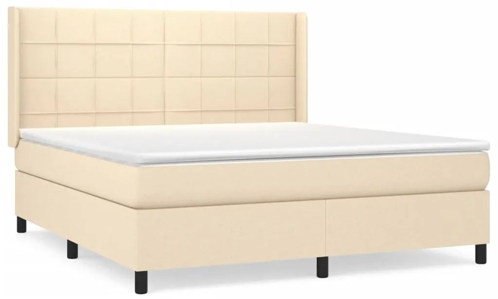 ΚΡΕΒΑΤΙ BOXSPRING ΜΕ ΣΤΡΩΜΑ ΚΡΕΜ 180X200 ΕΚ. ΥΦΑΣΜΑΤΙΝΟ 3131454