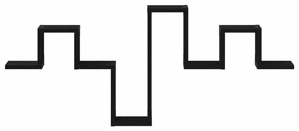 vidaXL Ράφι Τοίχου Επιτοίχιο Μαύρη Οξυά 104.5 x 43 x 10 εκ