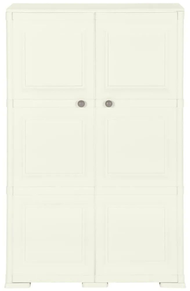 vidaXL Πλαστικό Ντουλάπι Κρεμ Ανοιχτό 79 x 43 x 125εκ. με Σχέδιο Ξύλου