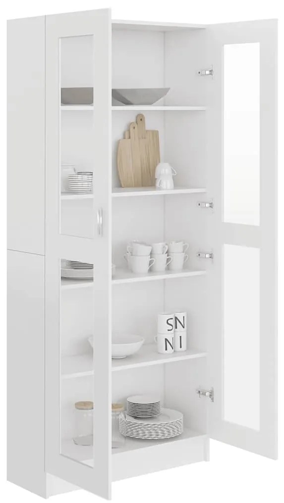 vidaXL Βιτρίνα Λευκή 82,5 x 30,5 x 185,5 εκ. Επεξ. Ξύλο