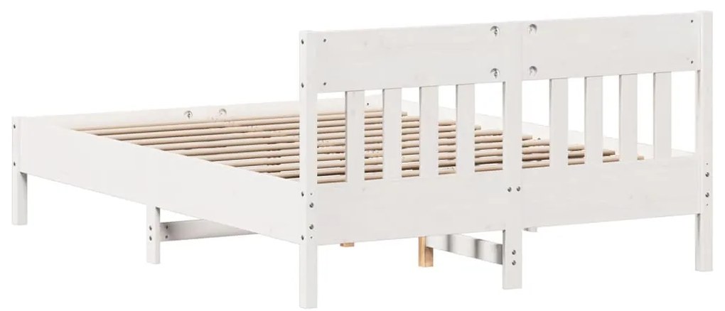 vidaXL Σκελετός Κρεβ. Χωρίς Στρώμα Λευκό 120x190 εκ Μασίφ Πεύκο