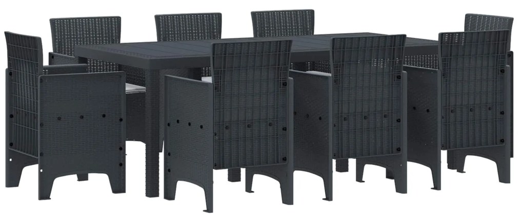 Σέτ φαγητού για κήπο 9 pcs Ανθρακί Πολυπροπυλένιο