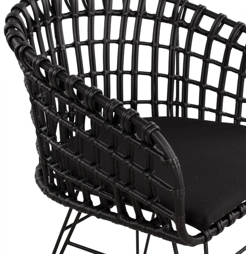 Καρέκλα - Πολυθρόνα ALLEGRA C5456.02 Μεταλλική με Wicker Μαύρο Τύπου Φωλιά 59Χ56,5Χ83Υ εκ. 59x56.5x83 εκ.