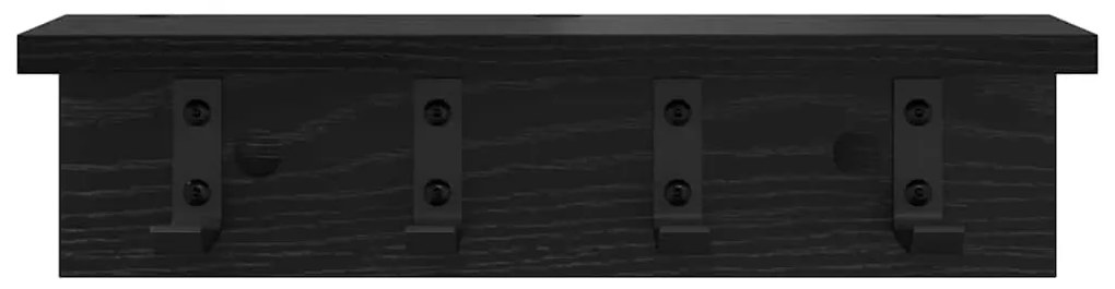 vidaXL Τοίχου Κρεμάστρα με ράφι Μαύρη δρυς 40 x 10.5 x 10.5 εκ