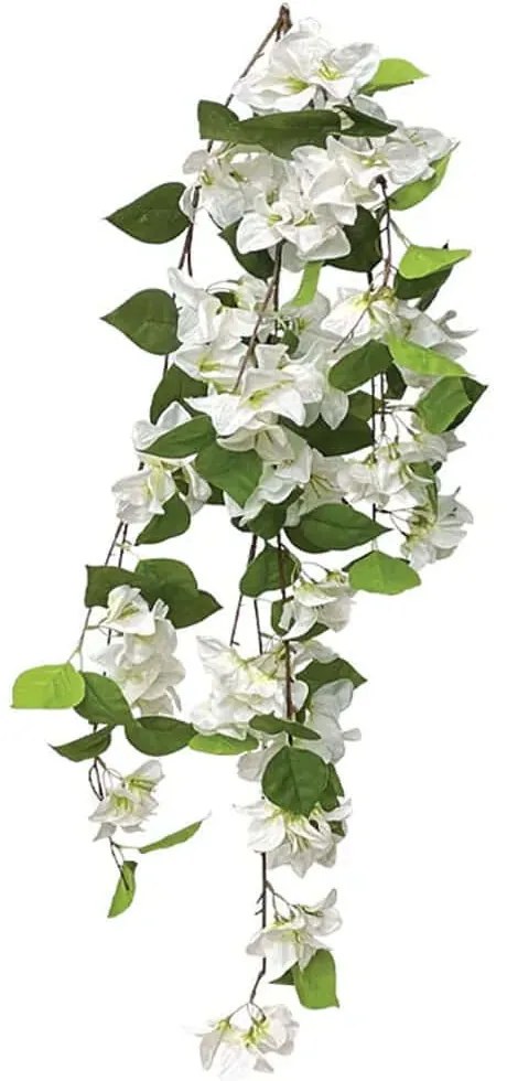 Τεχνητό Κρεμαστό Φυτό Βουκαμβίλια 00-40014-3 122cm White Marhome Ύφασμα,Πλαστικό