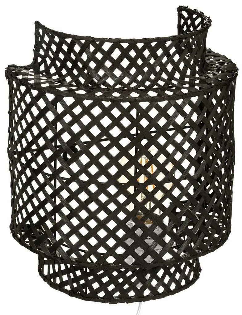 Απλίκα Τοίχου Με Φις Πρίζας A-S Liby Black 182472B