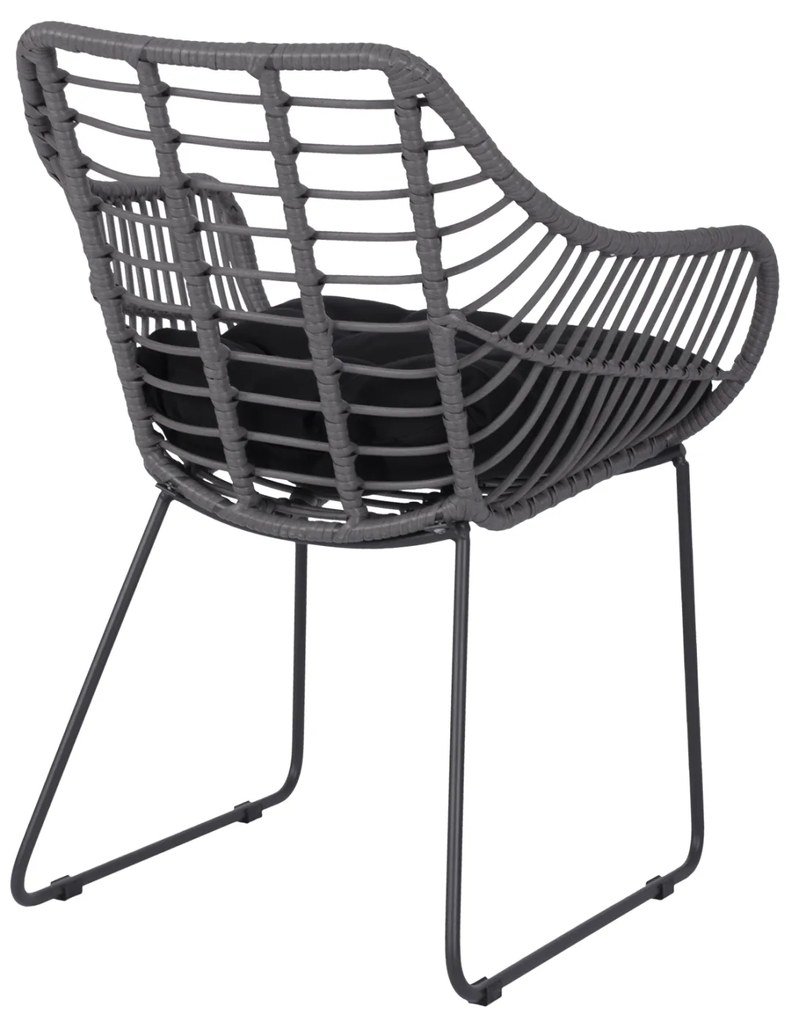 ΠΟΛΥΘΡΟΝΑ ΜΕΤΑΛΛΙΚΗ ΜΕ ΜΑΣΙΦ ΣΚΕΛΕΤΟ ΜΑΥΡΟ ΜΑΤ ΜΕ WICKER ΓΚΡΙ MOKA 60x56x84Υ εκ.HM5300.10