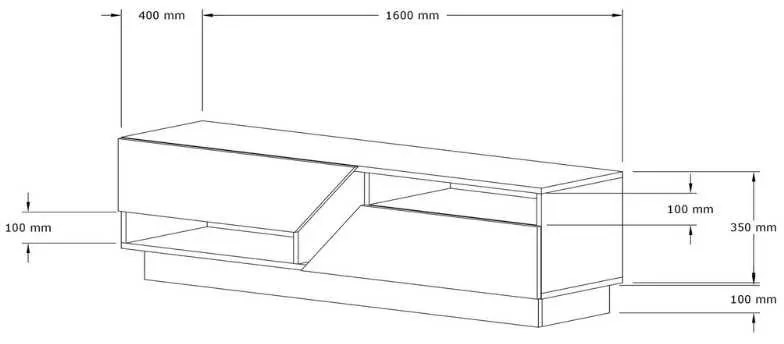 Έπιπλο τηλεόρασης Koza Megapap χρώμα travertine 160x40x45εκ.