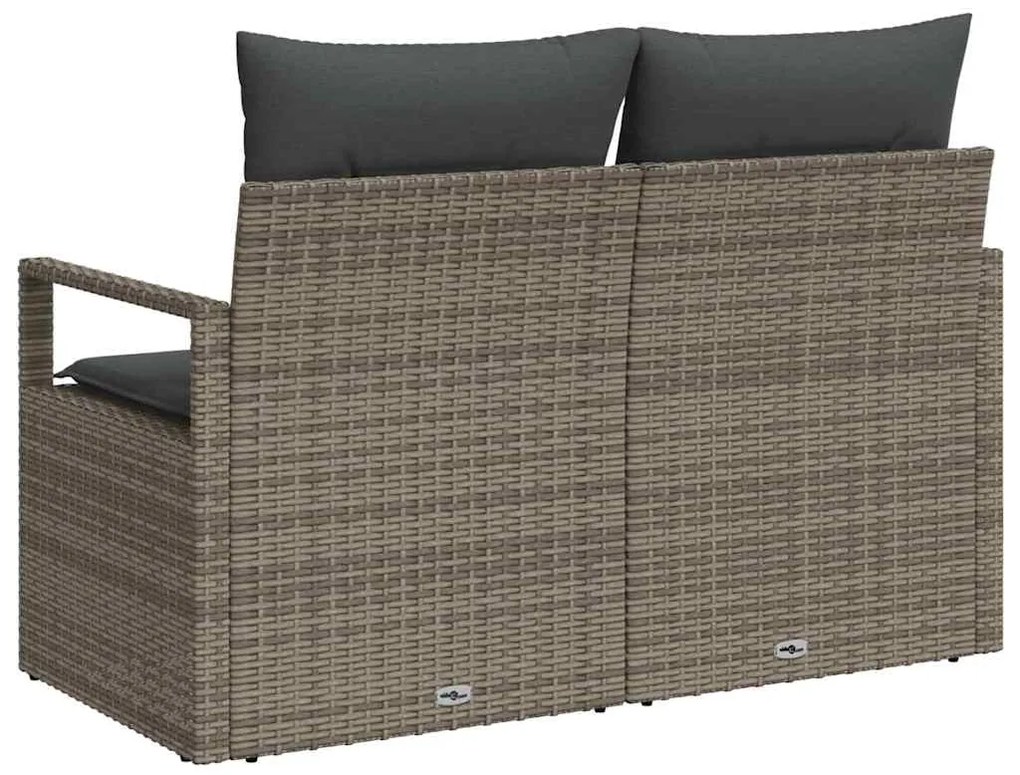 vidaXL Καναπές Κήπου με μαξιλάρι Γκρι 120 x 62 x 69εκ συνθετικό ρατάν