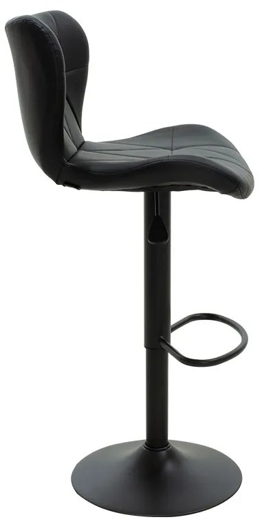 Σκαμπό μπαρ Coozy pakoworld πτυσσόμενο μεταλλικό μαύρο ματ με pu χρώμα μαύρο