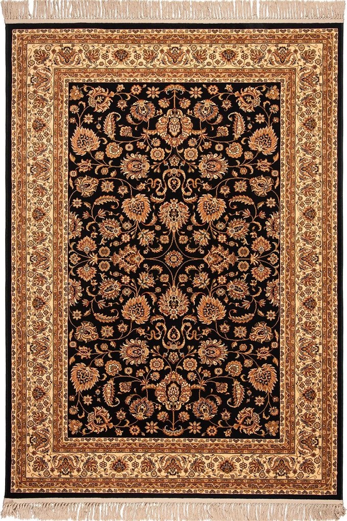 Χαλί Isfahan 3783B Black-Cream Βιοκαρπέτ 200X250cm