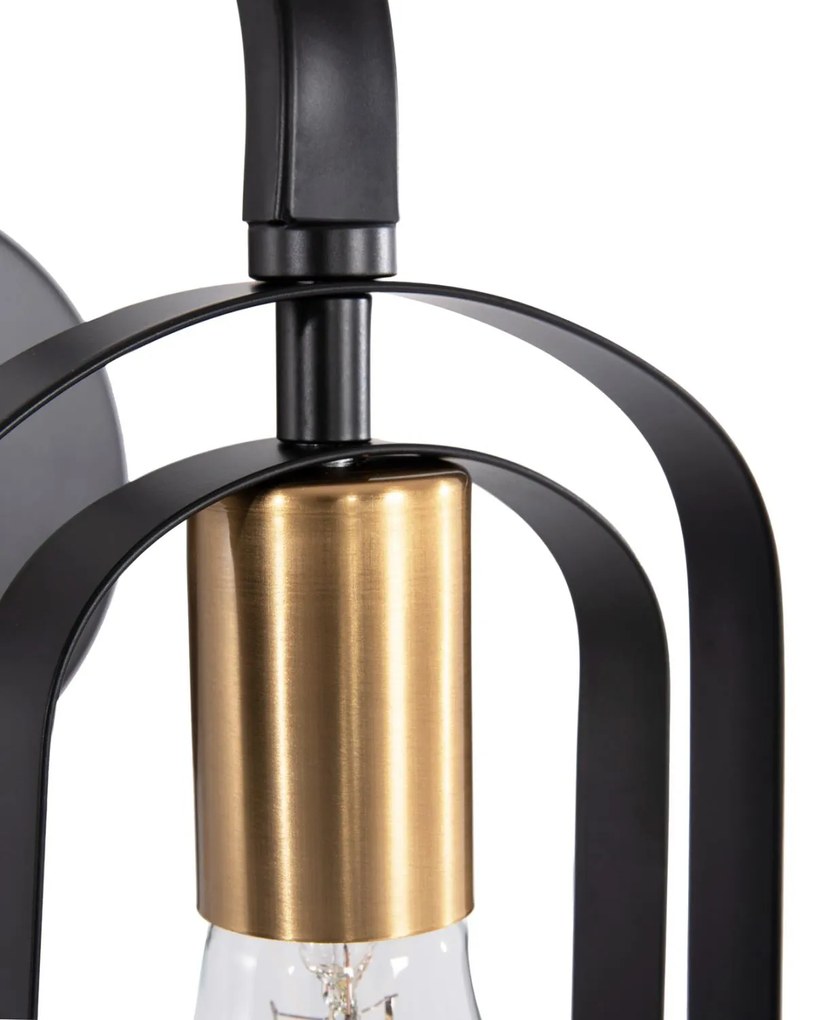 Απλίκα Τοίχου BIUT C7443.11 Μέταλλο Μαύρο - Χρυσό Ντούι 16x19x38Υ εκ. 16x19x38 εκ.