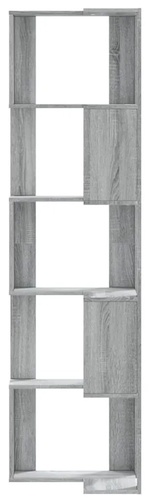 vidaXL Βιβλιοθήκη Γωνιακή 5 Επ. Γκρι Sonoma 50x50x179 εκ Επεξ. Ξύλο