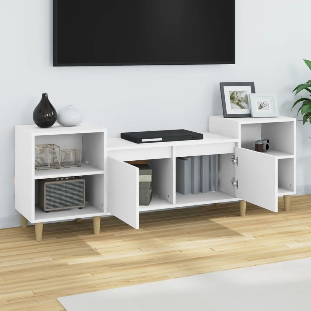 vidaXL Έπιπλο Τηλεόρασης Λευκό 160 x 35 x 55 εκ. Επεξεργασμένο Ξύλο