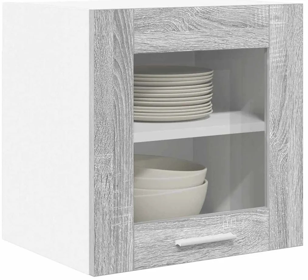 vidaXL Κρεμαστό ντουλάπι με πόρτα 2 pcs Γκρίζο Σονομα 40 x 31 x 40 εκ.