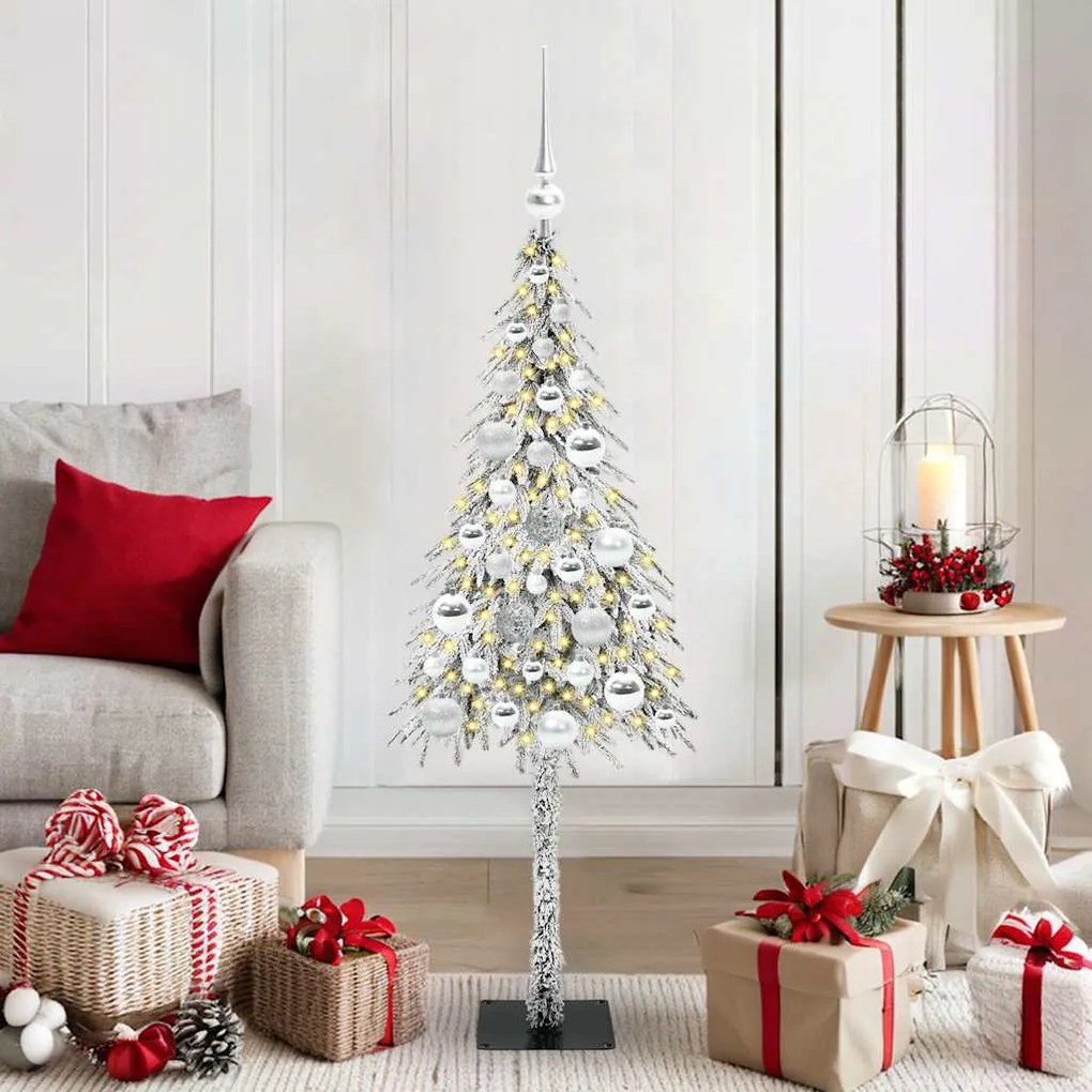 vidaXL Χριστουγεννιάτικο Δέντρο με 150 LED Λευκό 120 cm ΠΕ και Ατσάλι