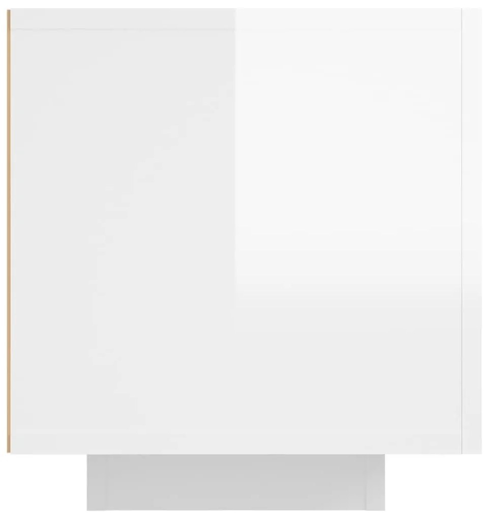 Έπιπλο Τηλεόρασης με LED Γυαλιστερό Άσπρο 160x35x40 εκ. - Λευκό