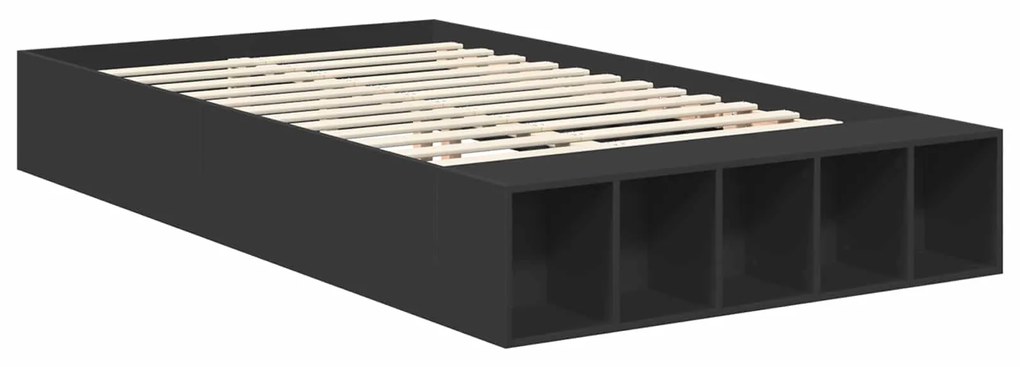 vidaXL Σκελετός Κρεβατιού Μαύρο 120 x 190 cm Επεξεργασμένο ξύλο