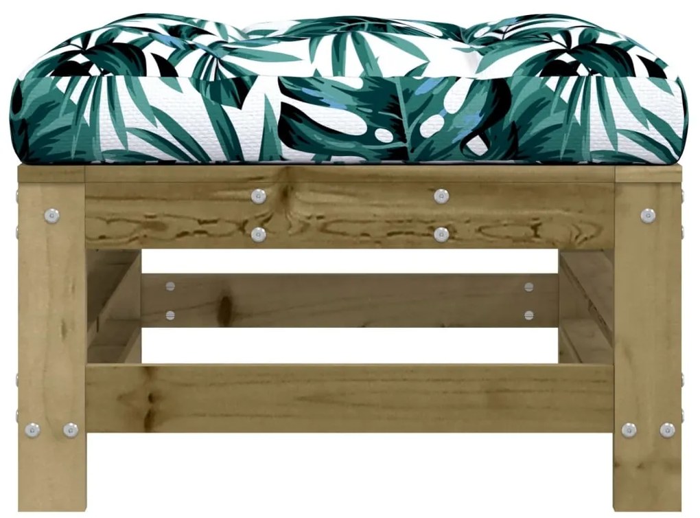 vidaXL Υποπόδια Κήπου με Μαξιλάρια 2 τεμ. από Εμποτισμένο Ξύλο Πεύκου