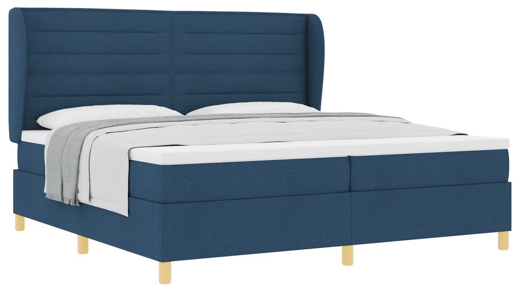 vidaXL Κρεβάτι με στρώμα μπλε 200x200 cm ύφασμα