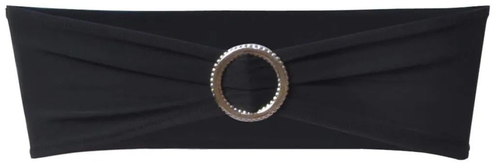 Κορδέλα Καρέκλας Εκδηλώσεων Διακοσμητική 25 τεμ. Μαύρη με Αγκράφα