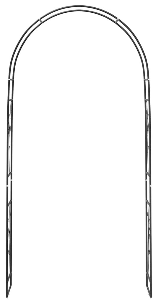 vidaXL Κήπος Αψίδα Floral Μαύρο 115 x 37 x 231 εκ.