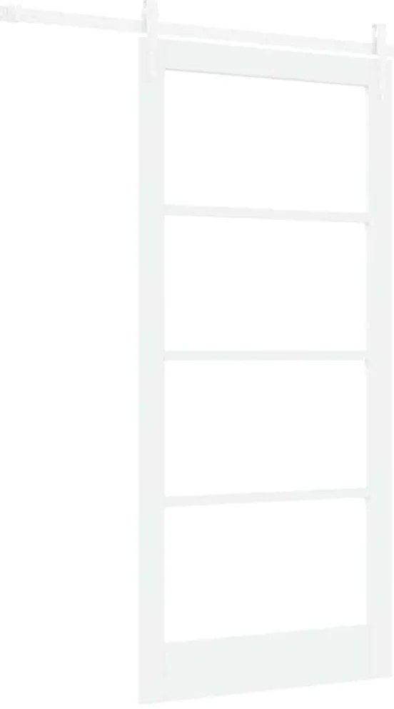vidaXL Ολισθητή Πόρτα Λευκό 93 x 202 cm Ξύλο και μέταλλο