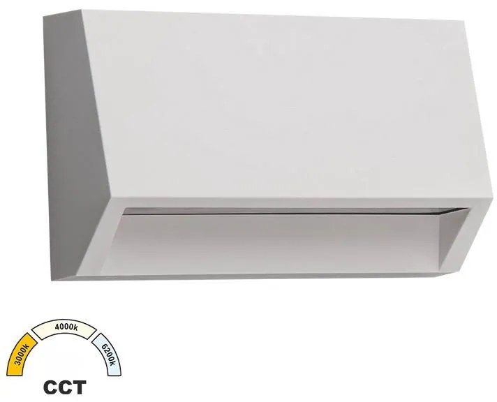 Adeleq Φωτιστικό LED PC Επίτοιχο Εμμέσου Φωτισμού Κυρτό Ορθογώνιο 2W CCT IP65 Λευκό 3-97808